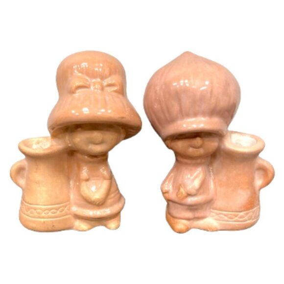 The Cutest Vintage Ceramic Big Hat Munchkin Cottagecore Fairycore Bud Vases - Picture 1 of 11